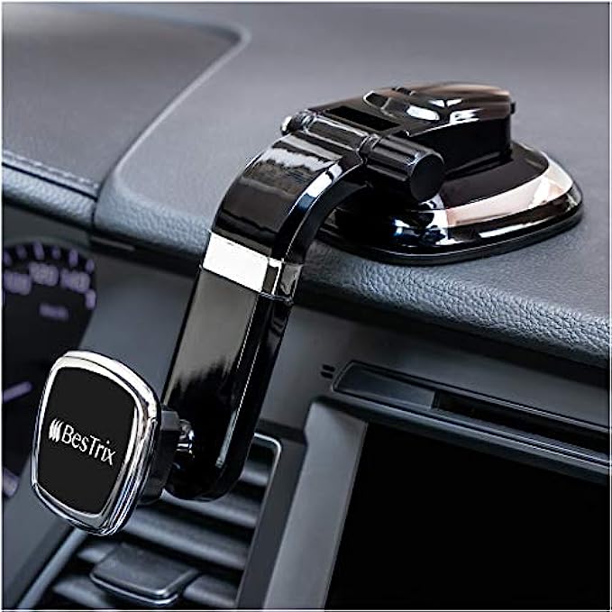 BESTRIX Phone Holder for Car, Magnetic Car Phone Mount | Dashboard Cell Phone Car Phone Holder Compatible with iPhone 12 11 Pro,Xr,Xs,XS MAX,XR,X, Galaxy S20 Note 20 Ultra &amp; All Smartphones