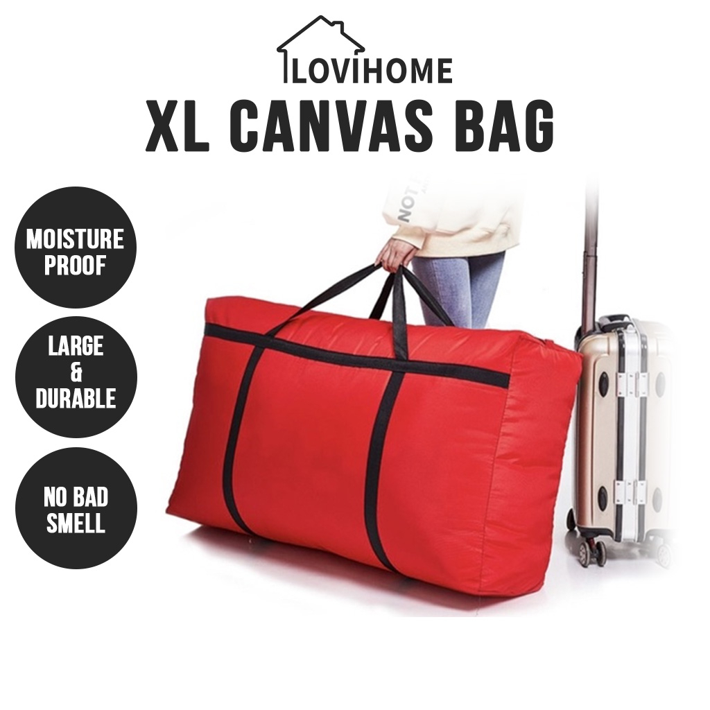 SG House Moving Bag/ Extra Large Storage Bag/ Big Canvas Bag/ Waterproof Home Storage Bag/ Hand Carry Luggage Bag